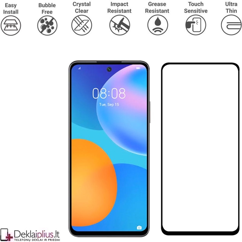 Apsauginis stiklas - per visą ekraną (Huawei P Smart (2021 m.) Apsauginis stiklas - per visą ekraną (Huawei P Smart (2021 m.)
